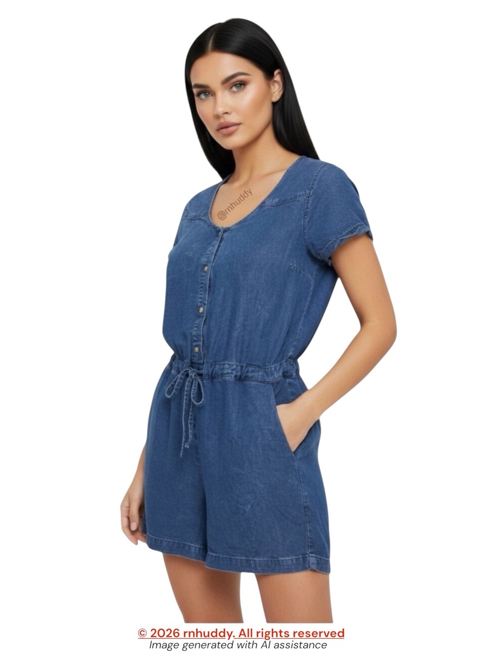 ACOTÉ (French brand) size 12 (3 in brand) lyocell chambray romper